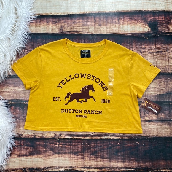RELISTED Wrangler Yellowstone Crop Top Yellow Cowgirl - Picture 2 of 7